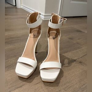 Chic White Ankle Strap Heels